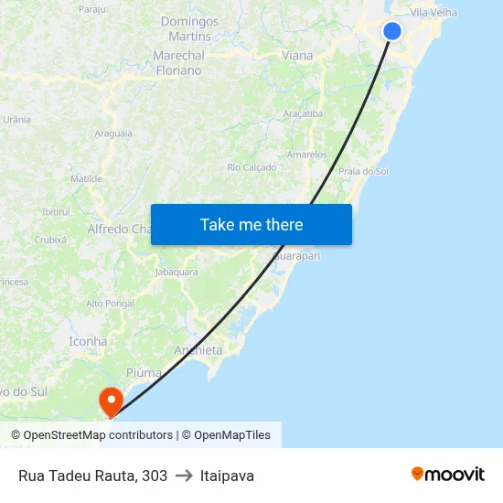 Rua Tadeu Rauta, 303 to Itaipava map