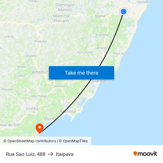 Rua Sao Luiz, 488 to Itaipava map