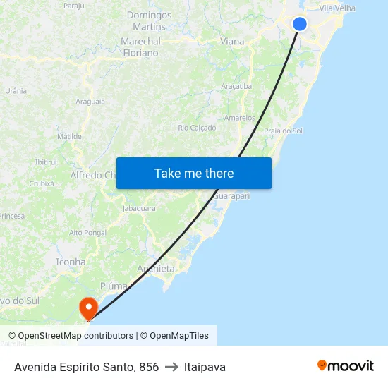 Avenida Espírito Santo, 856 to Itaipava map