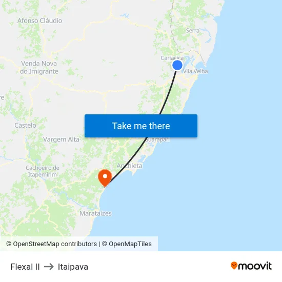 Flexal II to Itaipava map