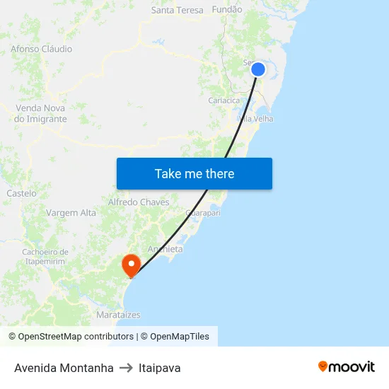 Avenida Montanha to Itaipava map