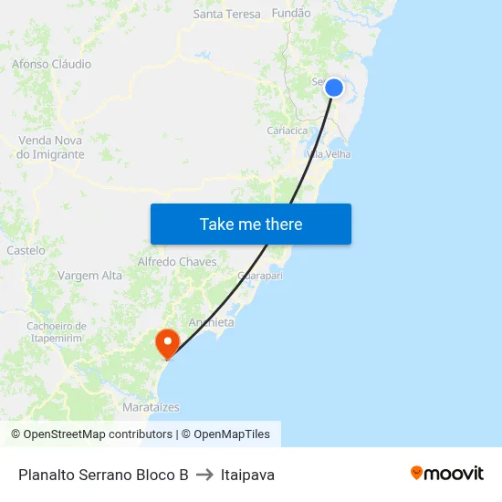 Planalto Serrano Bloco B to Itaipava map
