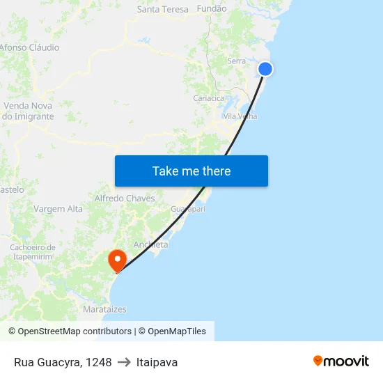 Rua Guacyra, 1248 to Itaipava map