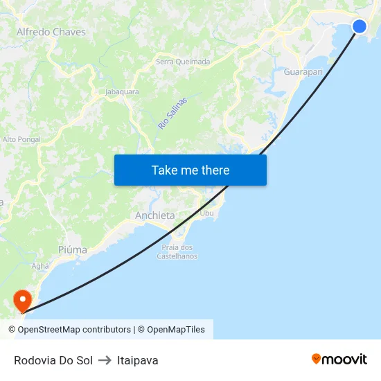 Rodovia Do Sol to Itaipava map
