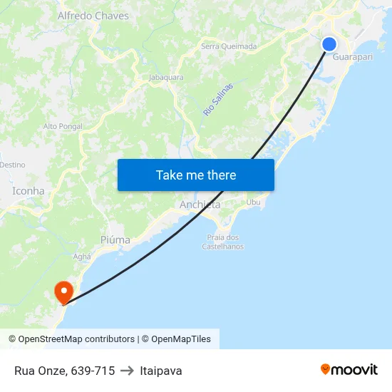 Rua Onze, 639-715 to Itaipava map