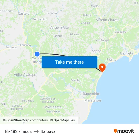 Br-482 / Iases to Itaipava map