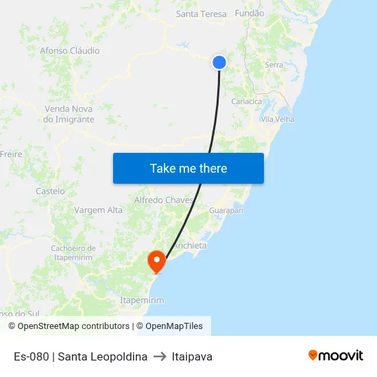 Es-080 | Santa Leopoldina to Itaipava map