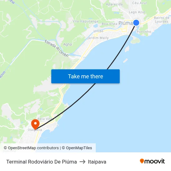 Terminal Rodoviário De Piúma to Itaipava map