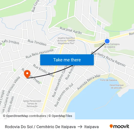 Rodovia Do Sol / Cemitério De Itaipava to Itaipava map