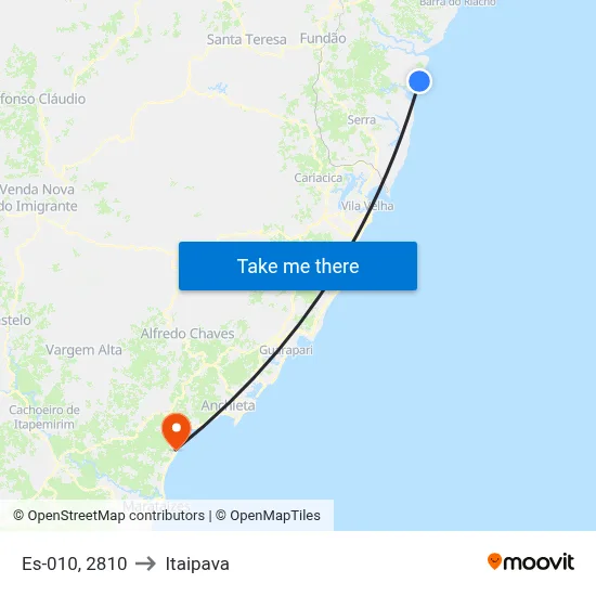 Es-010, 2810 to Itaipava map