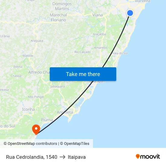 Rua Cedrolandia, 1540 to Itaipava map
