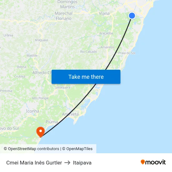 Cmei Maria Inês Gurtler to Itaipava map