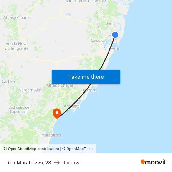 Rua Marataízes, 28 to Itaipava map