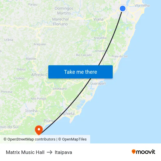 Matrix Music Hall to Itaipava map