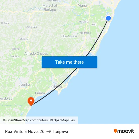Rua Vinte E Nove, 26 to Itaipava map