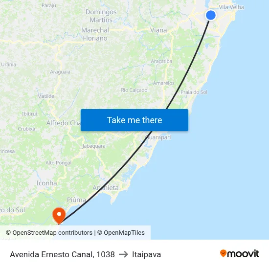 Avenida Ernesto Canal, 1038 to Itaipava map