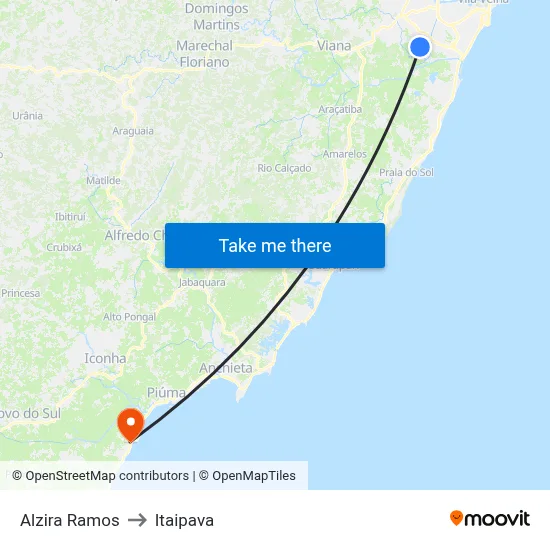 Alzira Ramos to Itaipava map