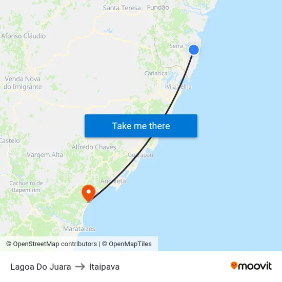 Lagoa Do Juara to Itaipava map