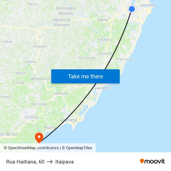 Rua Haitiana, 60 to Itaipava map