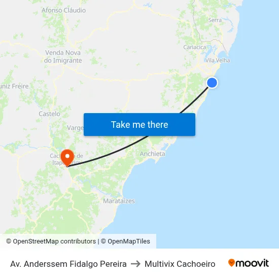 Av. Anderssem Fidalgo Pereira to Multivix Cachoeiro map