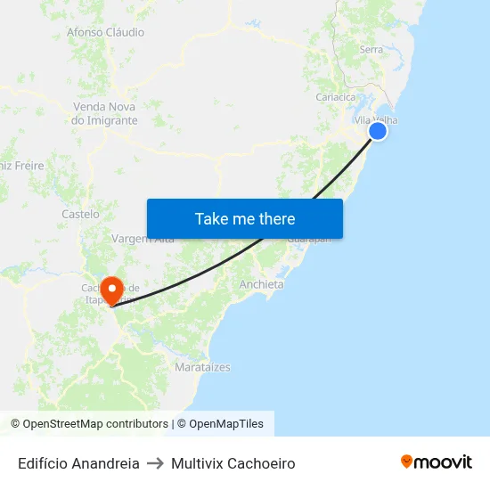 Edifício Anandreia to Multivix Cachoeiro map