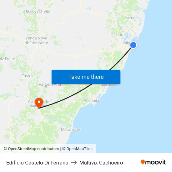 Edifício Castelo Di Ferrana to Multivix Cachoeiro map