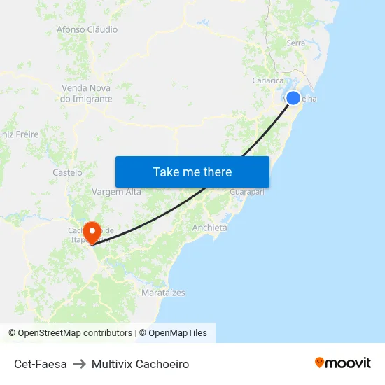 Cet-Faesa to Multivix Cachoeiro map