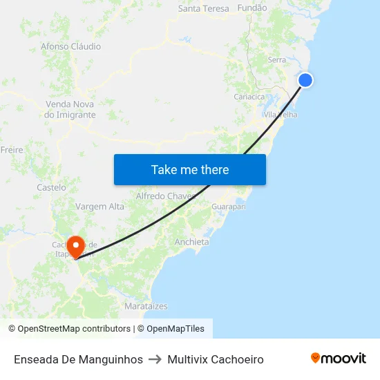 Enseada De Manguinhos to Multivix Cachoeiro map