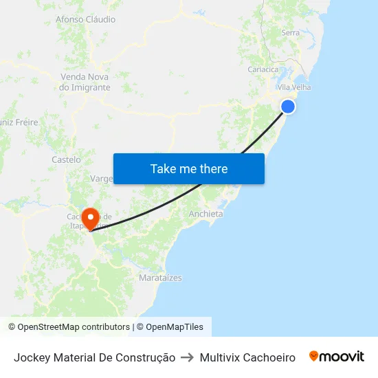 Jockey Material De Construção to Multivix Cachoeiro map