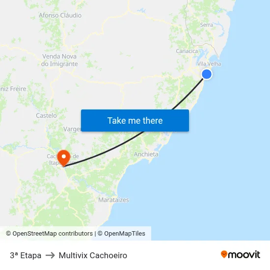 3ª Etapa to Multivix Cachoeiro map