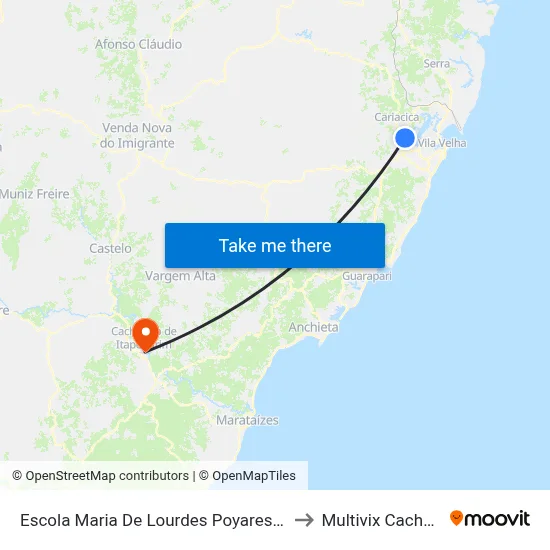 Escola Maria De Lourdes Poyares Labuto to Multivix Cachoeiro map