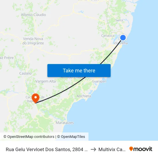 Rua Gelu Vervloet Dos Santos, 2804 - Jardim Camburi to Multivix Cachoeiro map