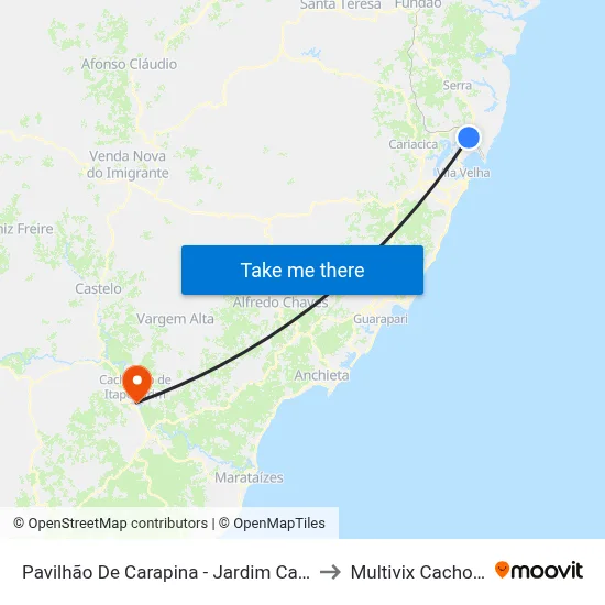 Pavilhão De Carapina - Jardim Carapina to Multivix Cachoeiro map