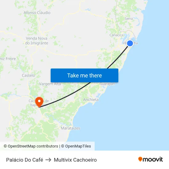 Palácio Do Café to Multivix Cachoeiro map