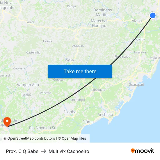 Prox. C Q Sabe to Multivix Cachoeiro map