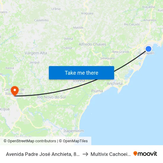 Avenida Padre José Anchieta, 839 to Multivix Cachoeiro map