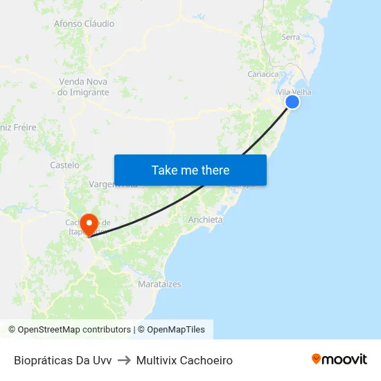 Biopráticas Da Uvv to Multivix Cachoeiro map