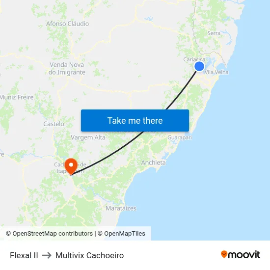 Flexal II to Multivix Cachoeiro map