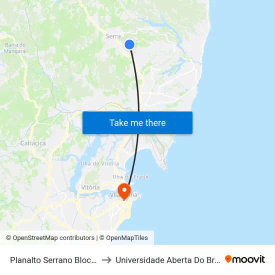Planalto Serrano Bloco A to Universidade Aberta Do Brasil map