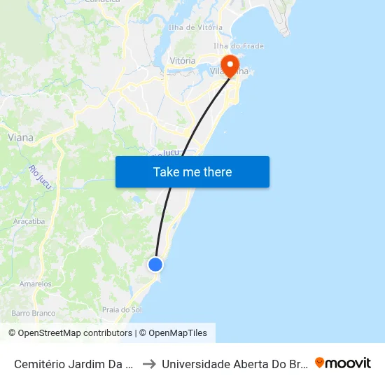 Cemitério Jardim Da Paz to Universidade Aberta Do Brasil map
