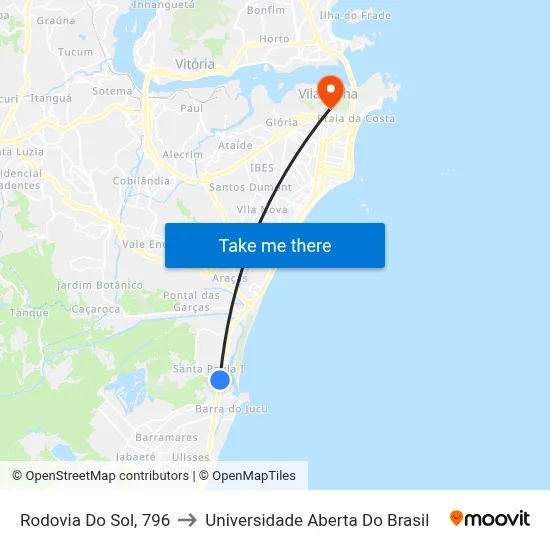 Rodovia Do Sol, 796 to Universidade Aberta Do Brasil map