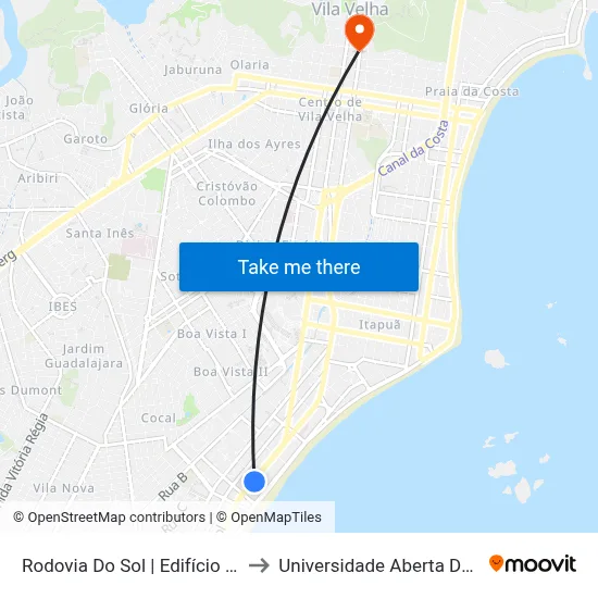 Rodovia Do Sol | Edifício Vila Sul to Universidade Aberta Do Brasil map