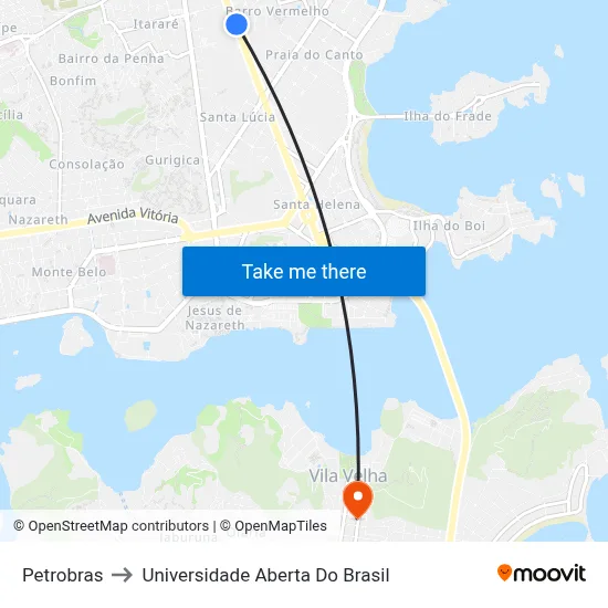 Petrobras to Universidade Aberta Do Brasil map