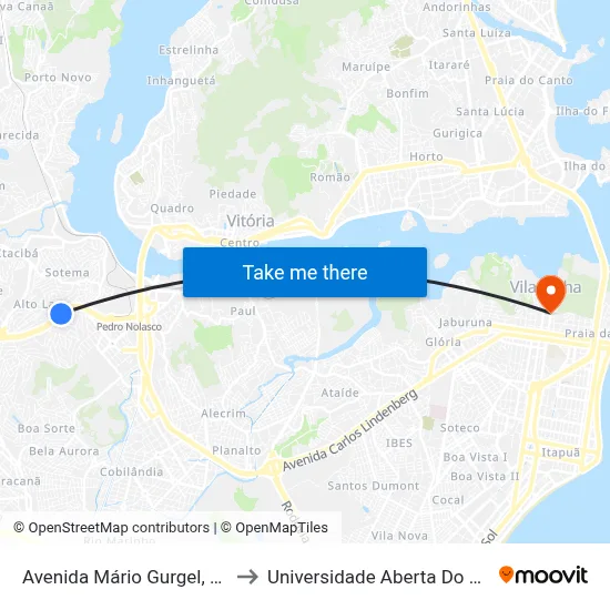 Avenida Mário Gurgel, 1371 to Universidade Aberta Do Brasil map