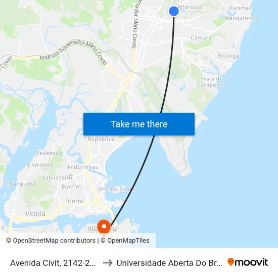 Avenida Civit, 2142-2418 to Universidade Aberta Do Brasil map