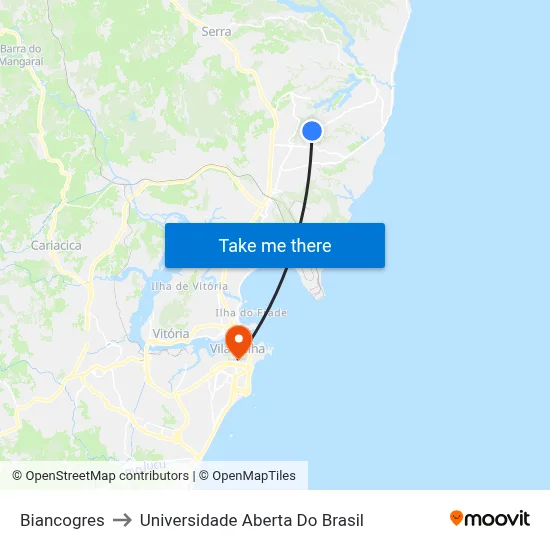 Biancogres to Universidade Aberta Do Brasil map