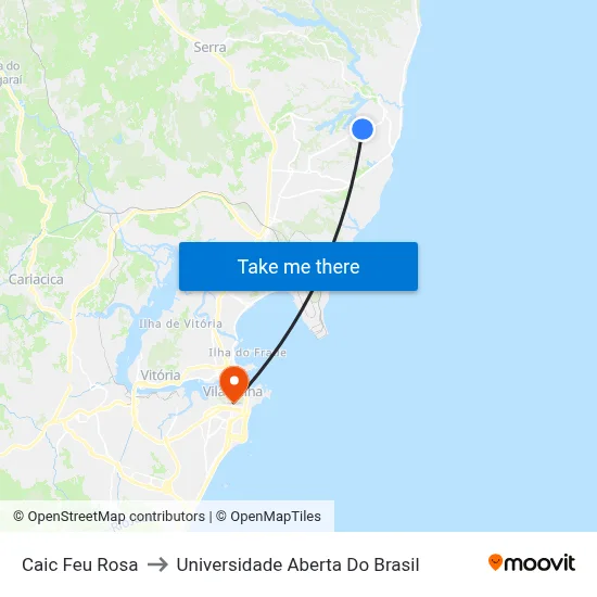 Caic Feu Rosa to Universidade Aberta Do Brasil map