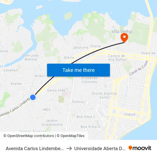 Avenida Carlos Lindemberg, 2739 to Universidade Aberta Do Brasil map