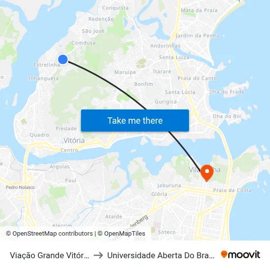 Viação Grande Vitória to Universidade Aberta Do Brasil map