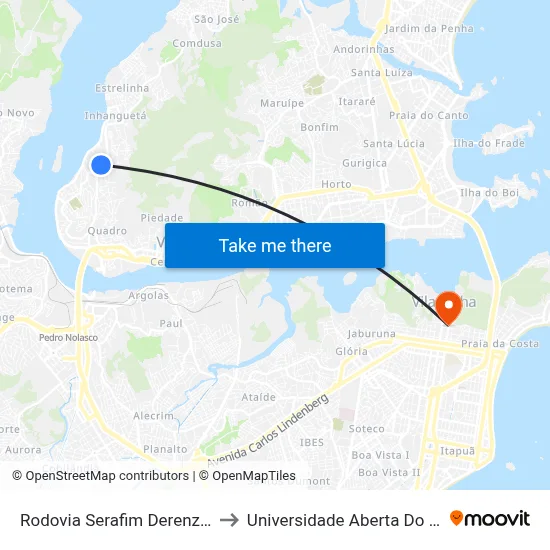 Rodovia Serafim Derenzi, 507 to Universidade Aberta Do Brasil map